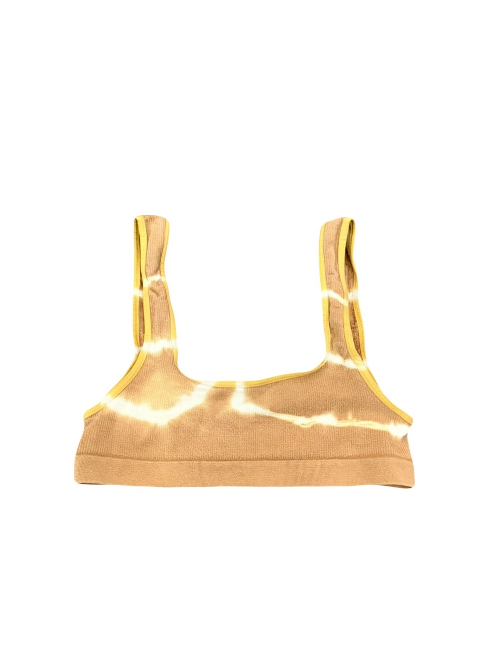 ANTHROPOLOGIE TAN AND CREAM TIE-DYED SPORTS BRA // SIZE XS🤎
